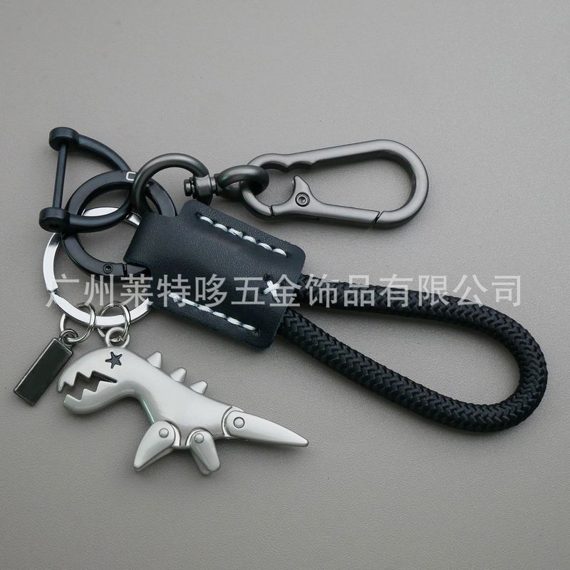 跨境可爱卡通小恐龙钥匙扣女生汽车钥匙链皮绳钥匙圈书包挂件礼物|undefined