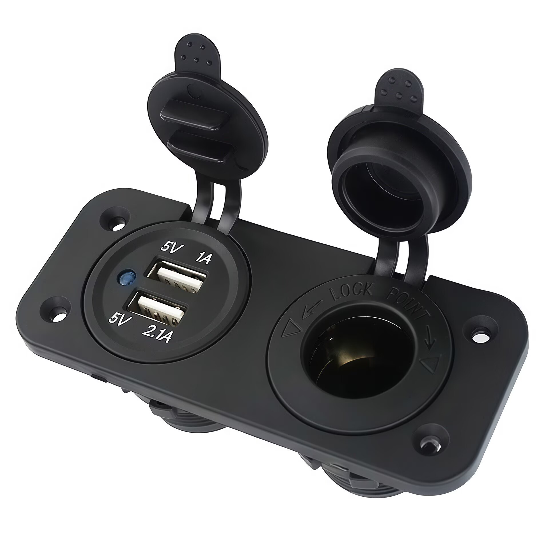 Factory Direct Supply of Modified Car Mobile Phone Charger 3.1A Dual-Port USB Fast Charging 12-24V with Light for Yacht