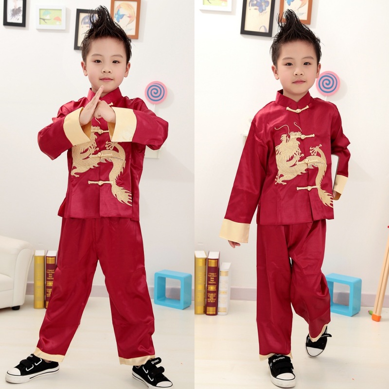 Ethnic children's long-sleeve for boys, summer set, suit, dress, ethnic style, special occasion clothing 2