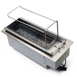 自动烧烤炉木炭烧烤机推拉式电动升降炭盒烤肉烤串炉子商用烤串机