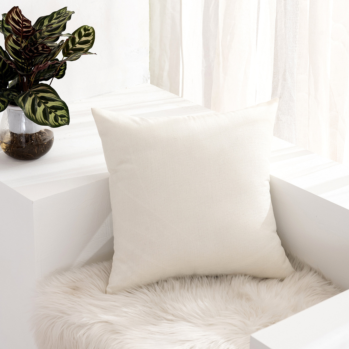 Home textile and household products solid color square cushion cover with pillowcase_voghion.com