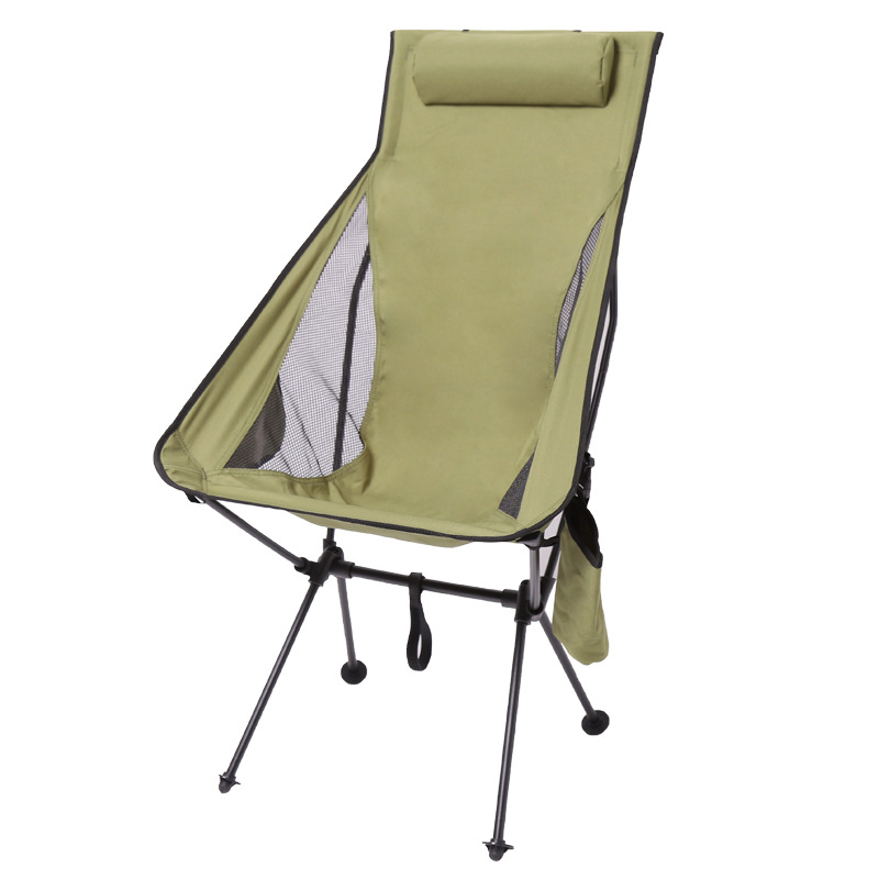 Silla plegable de aleación de aluminio ultraligera al aire libre Silla de espacio aumentada portátil silla trasera pesca ocio Silla de Luna transpirable