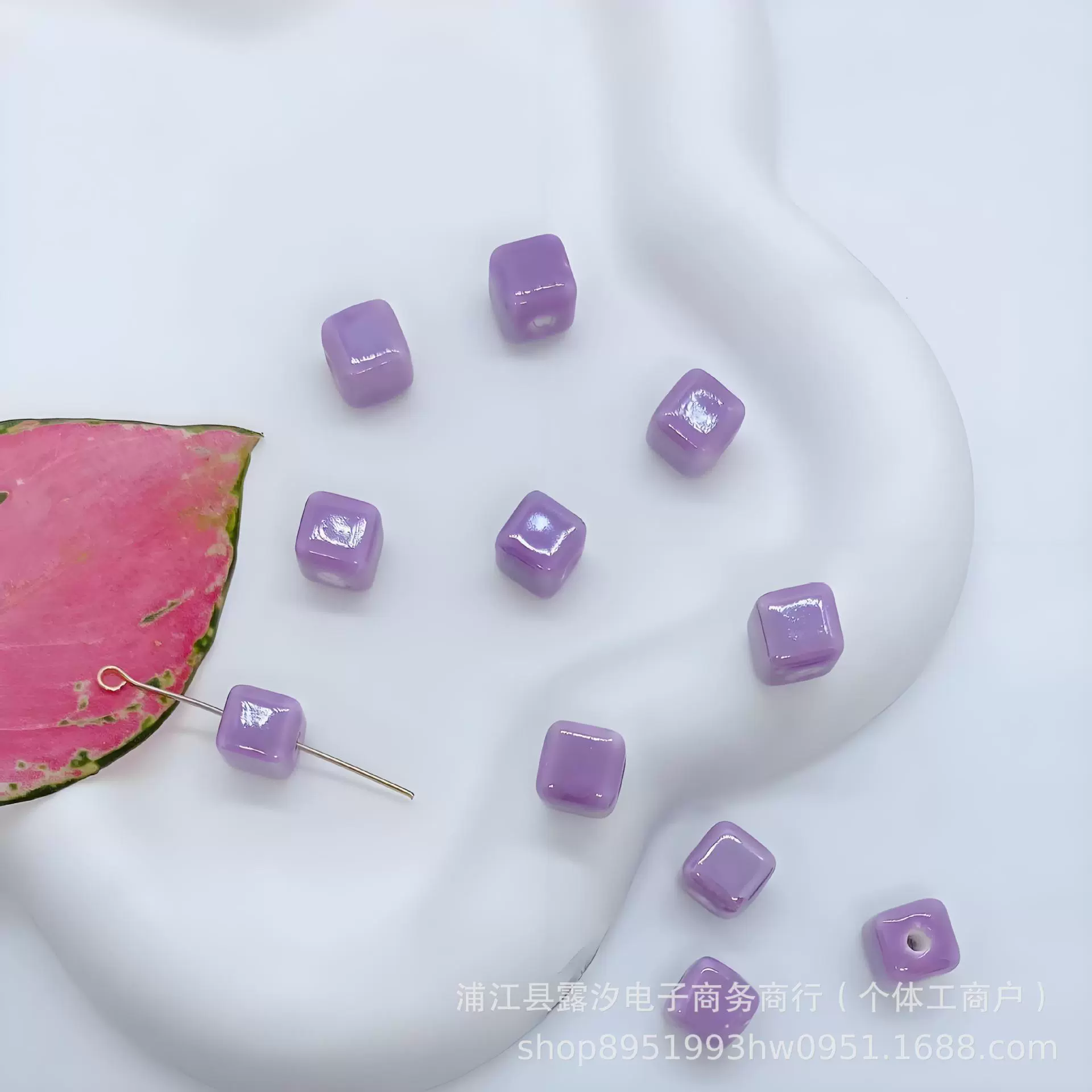Handmade Ceramic Square Beads, 6/8/10 mm Polished Glazed Cubes for Necklace & Bracelet