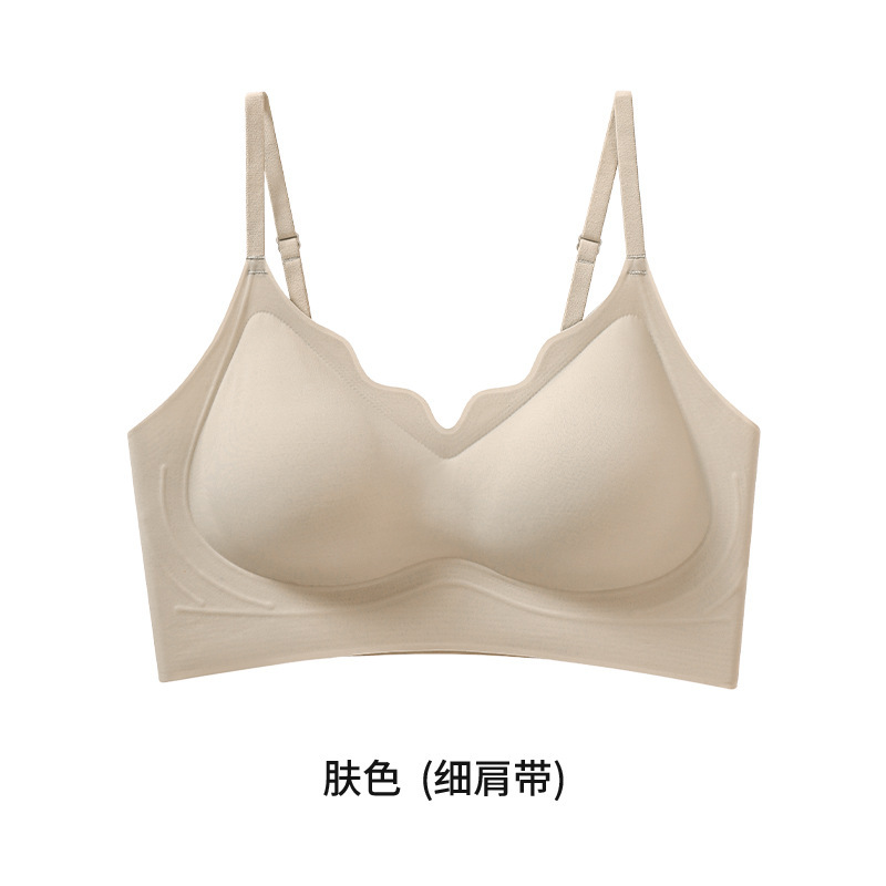 草本の初色の下着の女性の2025年の新型のゼリーの条の柔らかい支持はサスペンダーの跡がなくて、通気性が薄いブラジャーを閉じます。|undefined