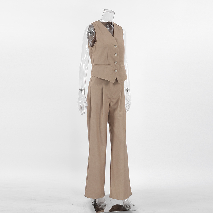 Solid Color Pattern Street Women's Casual Solid Color Polyester Pocket Pant Co-ord Set Pants Sets