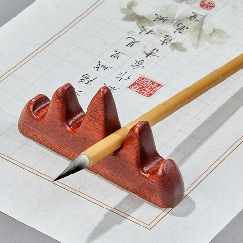 Liupintang solid wood pen holder pen holder creative pen holder study four treasures ornaments black catalpa wood mahogany pen mountain Chinese pen stand