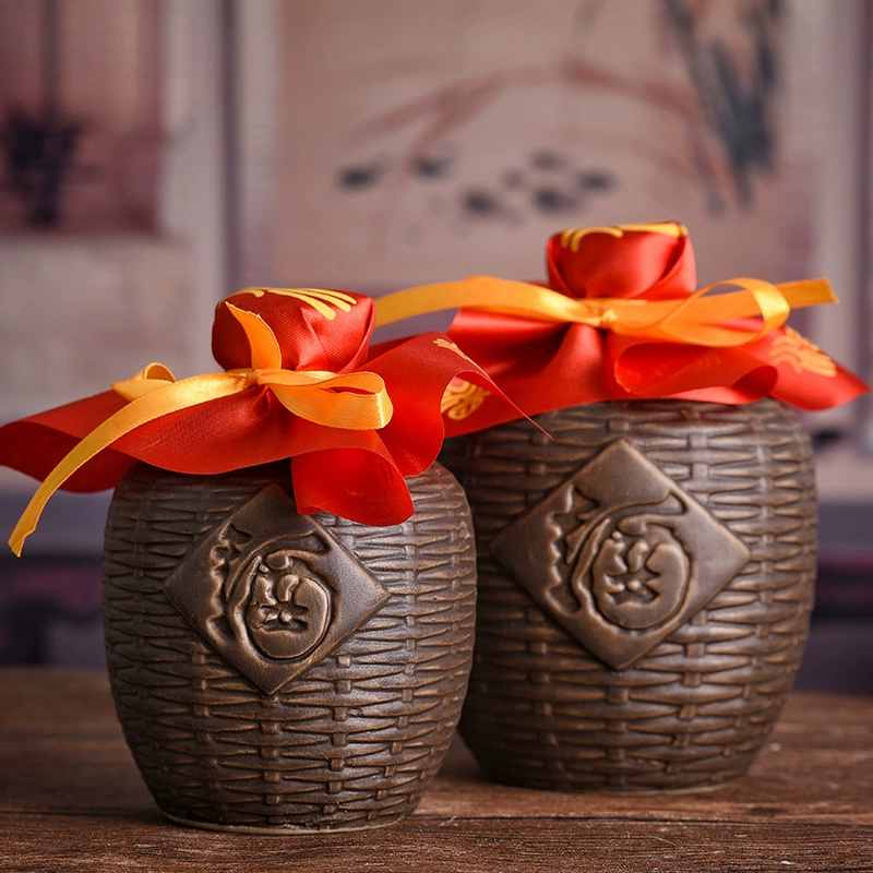 Сычуаньская керамическая маленькая пустая бутылка для вина, антикварная имитация бамбукового горшка для вина, винная банка 1/2/5/ 5kg бытовой горшок для вина