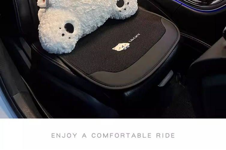 Interior 2026 Asian linen car seat cushion, suitable for all seasons, breathable, high-quality car seat pad, new cartoon cute design