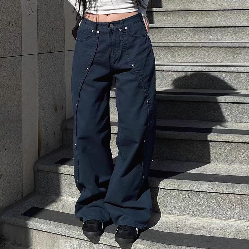 美式高街直筒休闲裤子潮流ins宽松阔腿休闲裤男款秋季潮牌伐木裤|undefined