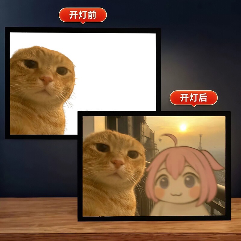 Doro's Travel Healing Photo Frame with Round-Headed Old Cat Hakimi Desktop Study Bedroom Decoration Gift