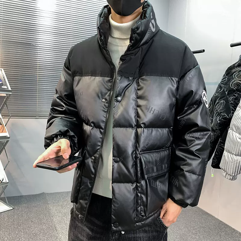羽绒服男立领冬季轻薄短款免洗加厚衣服休闲帅气保暖白鸭绒外套男
