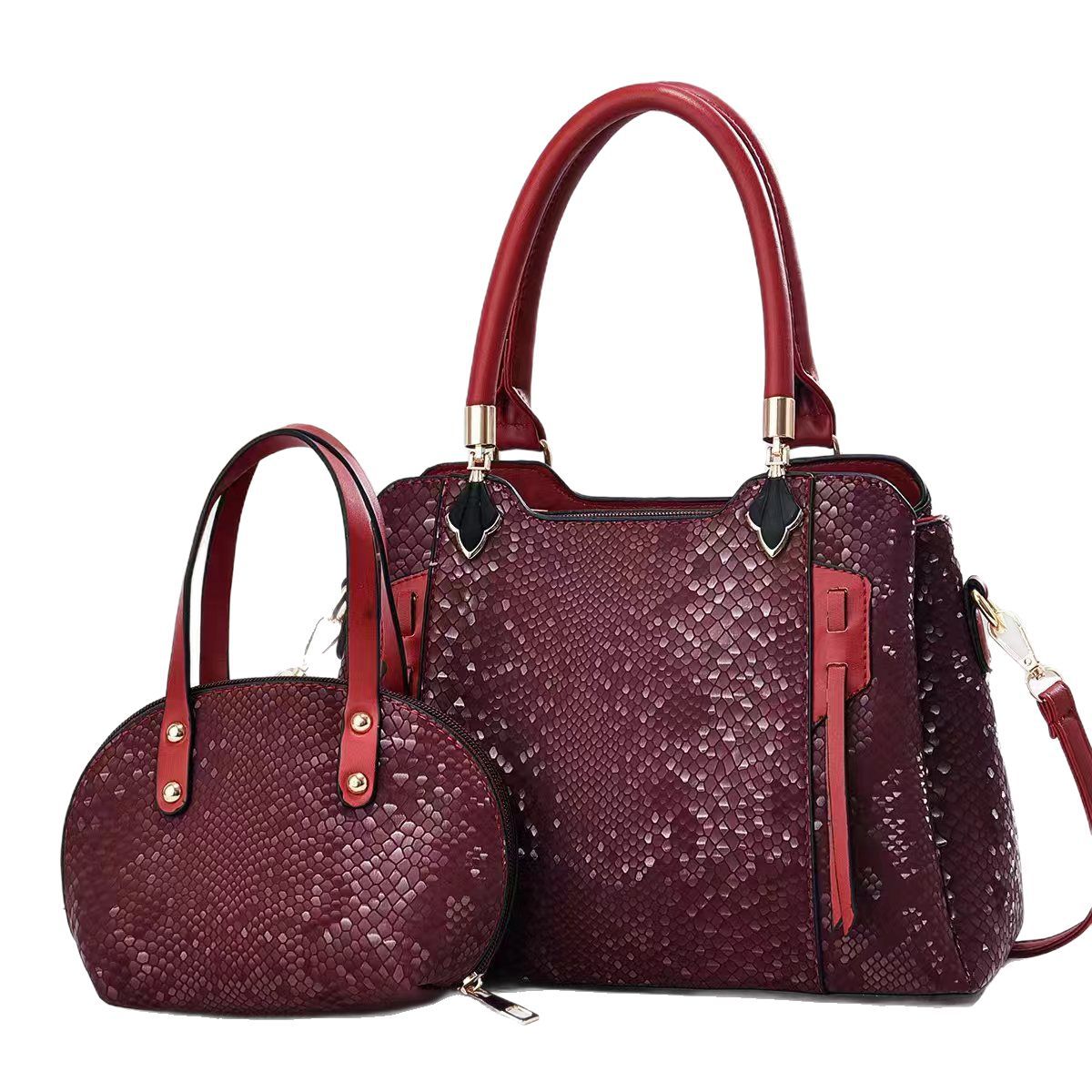 Bolso de mano bolso de comercio exterior con patrón de serpiente bolso de madre e hijo tendencia europea y americana comercio exterior Taizhou bolso de mujer textura PU bolso de hombro bags