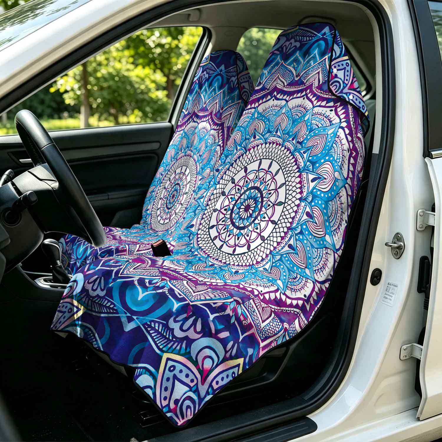 2-piece dual-use car seat cover, ultra-fine fiber, can be used as a beach towel, printed car protective seat cover 6