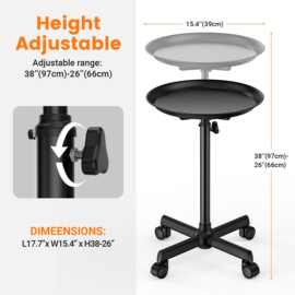 跨境新品沙龙工具推车美容美发推车圆形置物架沙龙托盘推车批发