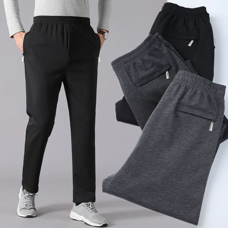 Спортивные штаны на молнии для папы, весенне-осенние свободные брюки с эластичной талией для мужчин среднего и пожилого возраста, повседневные свободные брюки для тети для пожилых людей