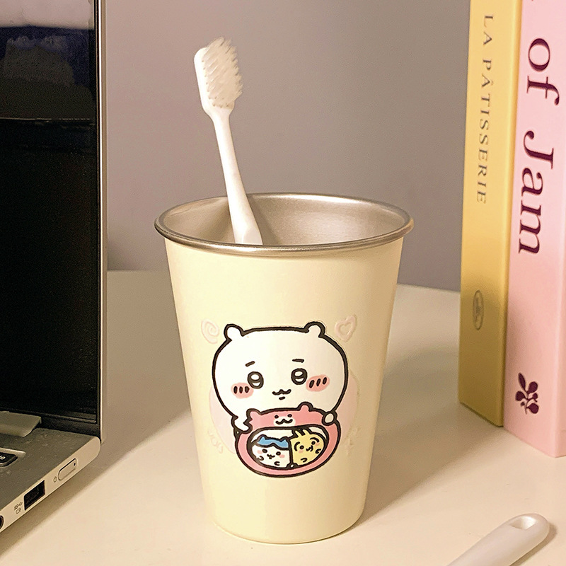 儿童小不锈钢杯子高颜值喝水亲子卡通创意小熊可爱漱口牙刷杯防霉|undefined