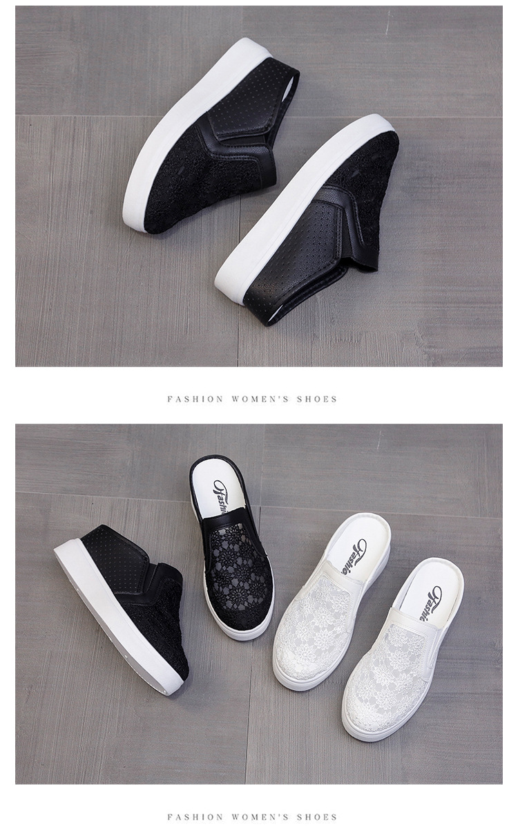Baotou Half Women s Summer New Style Mesh Casual Slope Heel Thick Bottom Outerwear One Step Stepping Cool Slippers_voghion.com