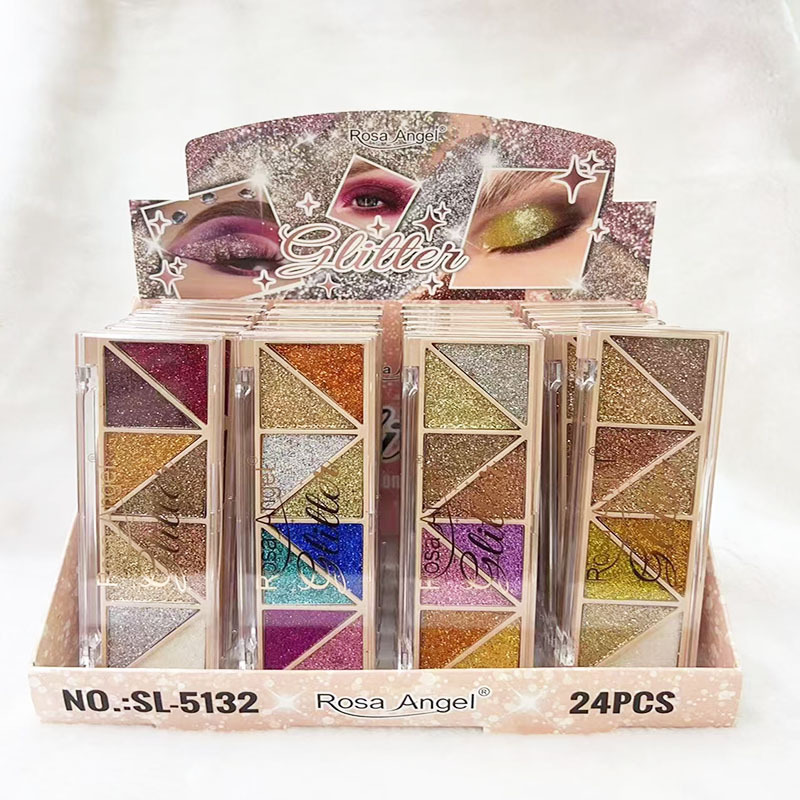 Transfronterizo nuevo Rosa Angel12 color multicolor pequeñas lentejuelas brillo polvo sombra de ojos etapa maquillaje fino flash maquillaje al por mayor