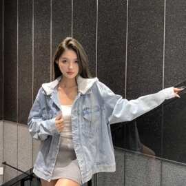 毒家现货正确版本13家新款害羞小熊牛仔夹克外套宽松版型男女同款