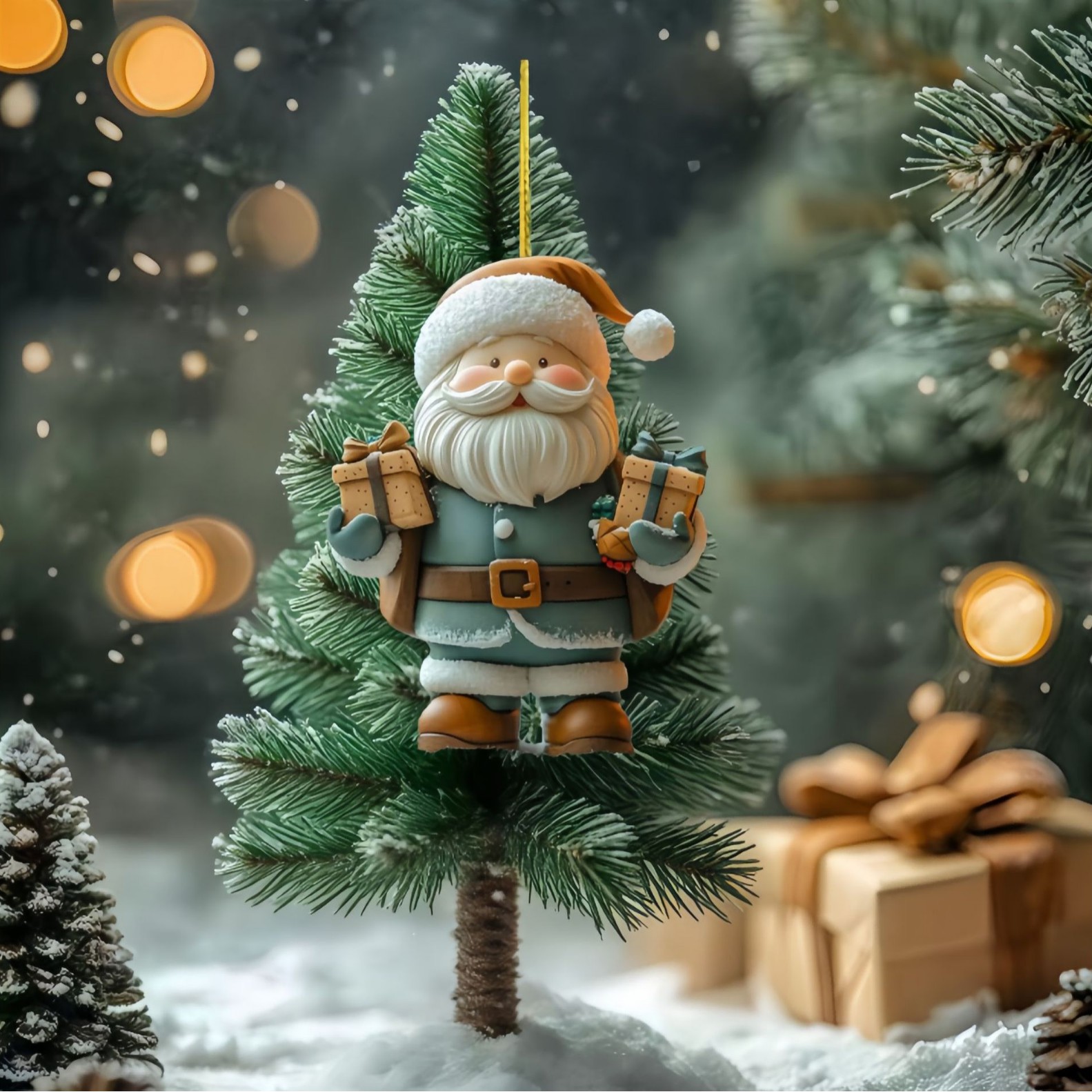 Acrílico plano transfronterizo colgante de Navidad Santa serie decoración del árbol de Navidad automóvil colgante acrílico