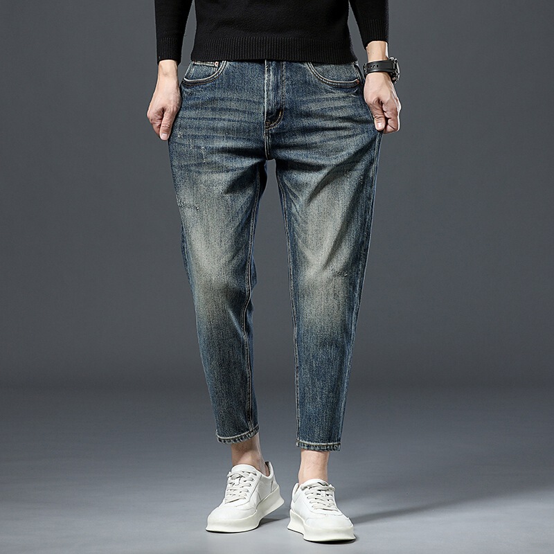 Koi Denim# City Li Chunxia New Small Eight/Nine Jeans Men's Nostalgic Retro Leggings