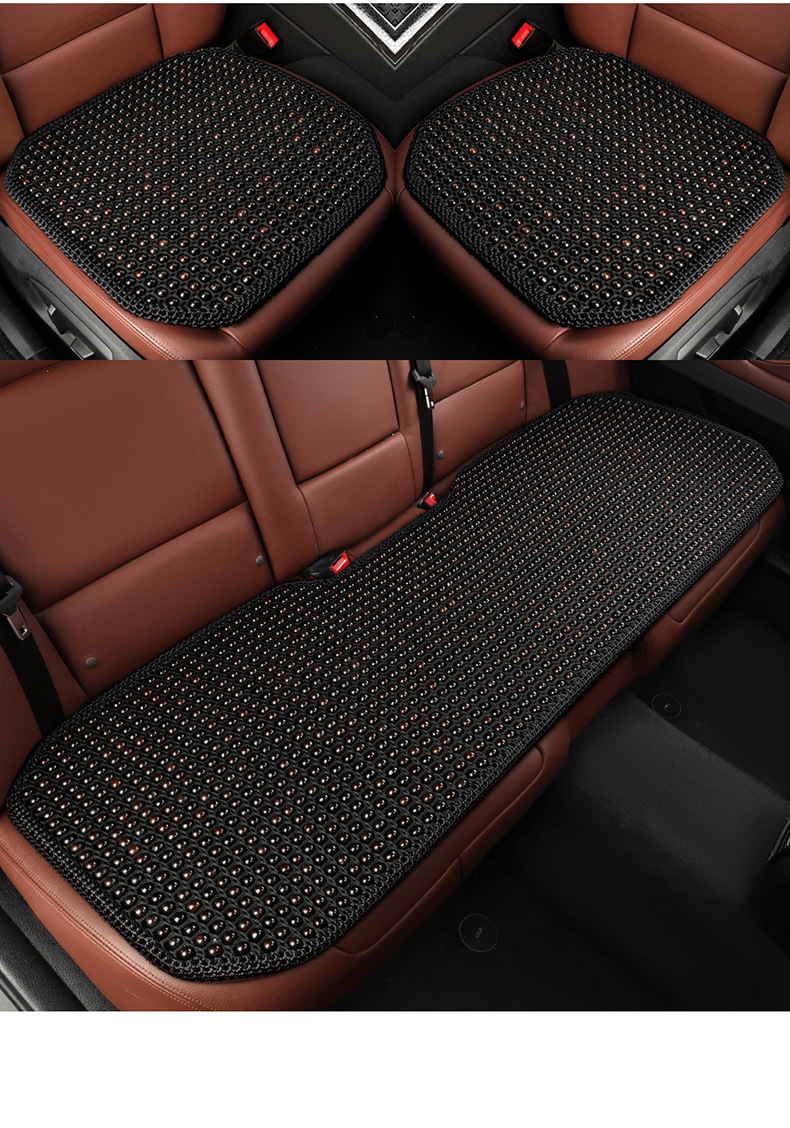 Cross-Border Car Seat Cushion with Bodhi Wood Beads, Summer Cooling Pad, Ventilated and Breathable, Hand-Woven by Manufacturer, Upgraded for Breathability