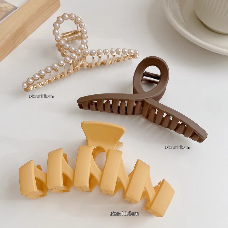 Horquilla de acrílico de las mujeres cuchara trasera updo clip de pelo grande celebridad de Internet elegante tiburón clip tocado simple horquilla