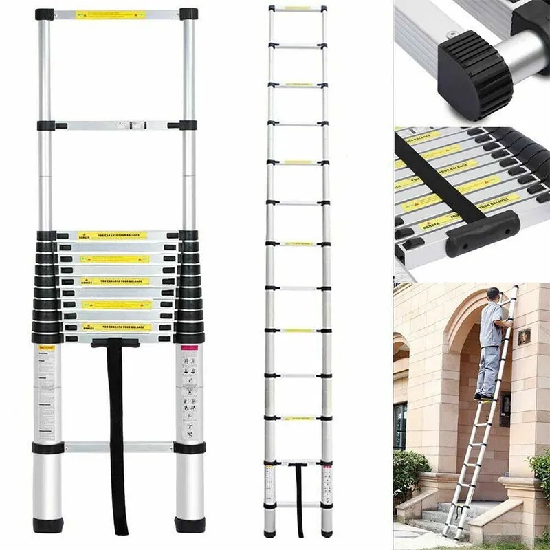 6米出口特厚伸缩梯子竹节节升降楼梯铝合金收缩梯子厂亚马逊供货