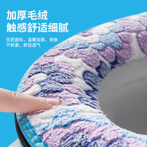 Household thickened toilet seat with zipper and buckle, universal toilet seat for all seasons, washable toilet cover
