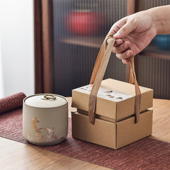 陶磁器茶葉缶包装ギフトボックス空箱粗陶紫砂茶葉缶プーアル茶葉薬品密封缶卸売り