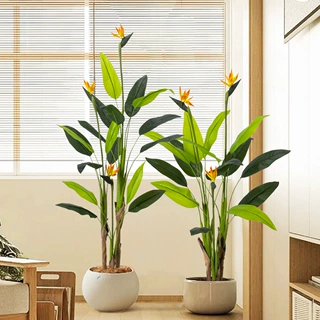 跨境高仿真天堂鸟绿植美人蕉盆栽植物落地家居商场商铺装饰假植物