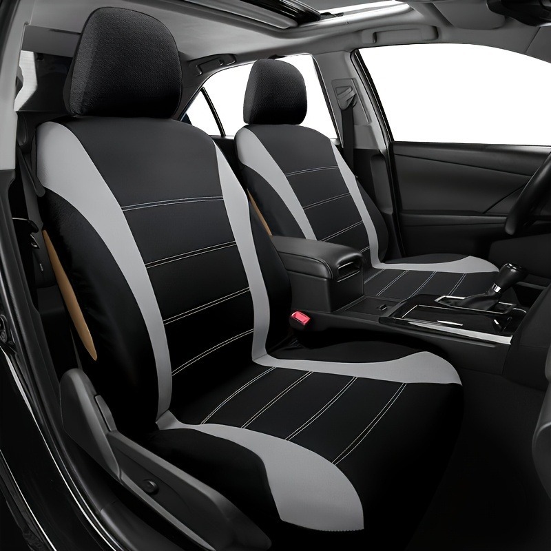 Cross-Border Four-Season Universal Single Seat 2-Piece Set + Double Seat 4-Piece Set Car Seat Cover with Waistline Design Fabric Cushion Cover