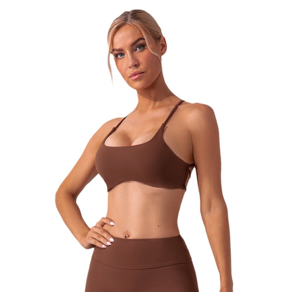 Nueva ropa interior deportiva cruzada belleza de espalda mujer Lulu desnuda sensación fitness correr ropa de yoga bra rápido chaleco de yoga