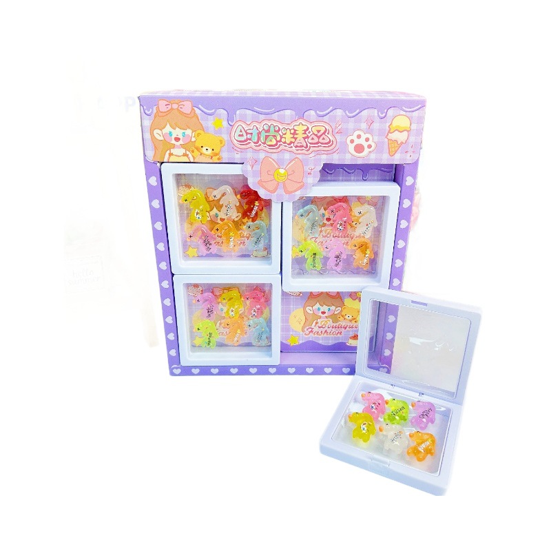 B12 en colorido pato asado luminoso Diy accesorios de resina llavero imán de refrigerador juego de moda mochila colgante llave