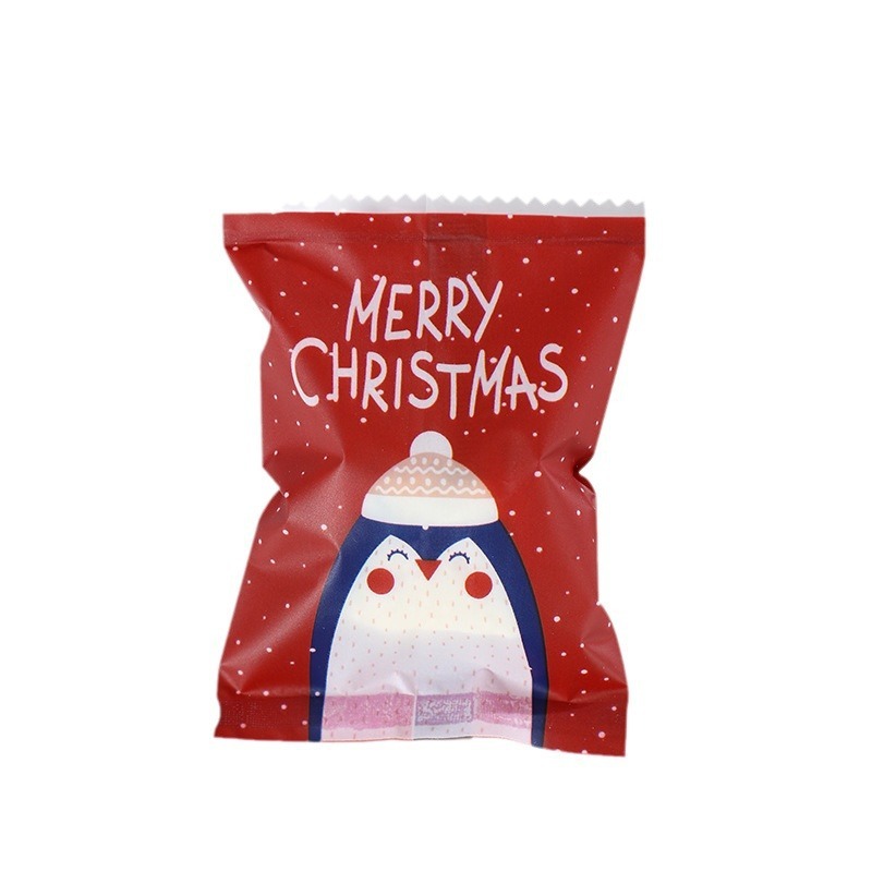 クリスマス雪花ショートニング包装袋リボン引き紐ポケットキャンディー袋クッキー袋牛圧延砂糖包装袋機シール袋|undefined