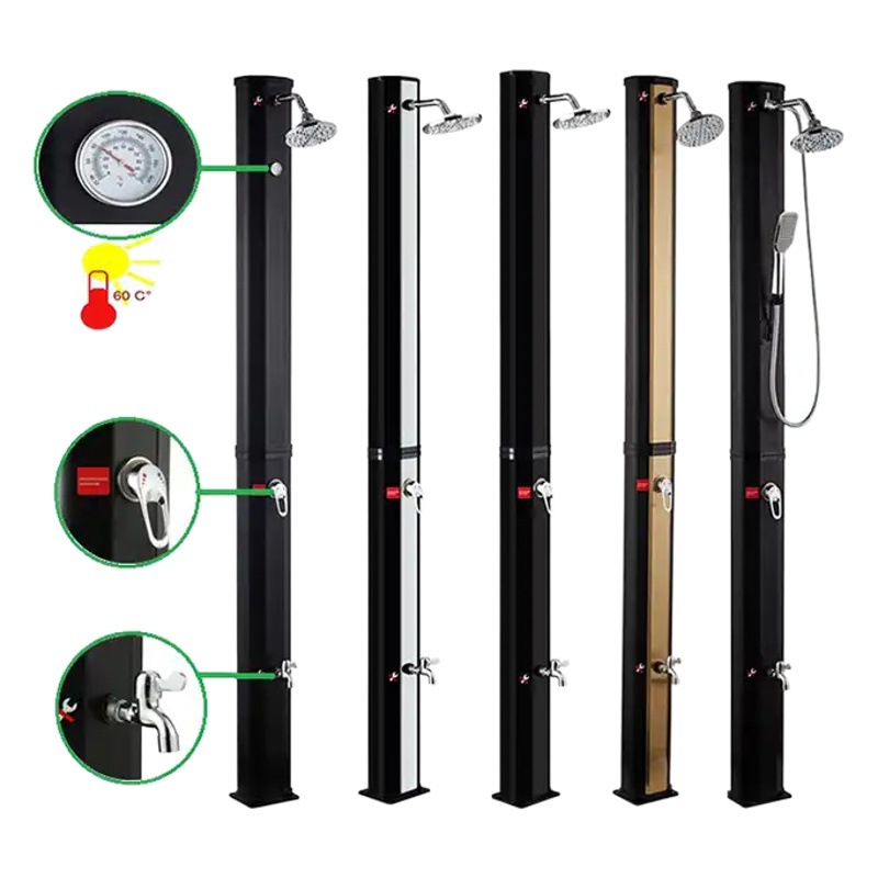 Kangrun lujo 35l oro PVC tanque de agua piscina accesorios dos partes ducha jardín energía solar