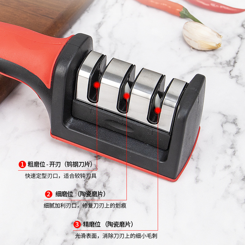 afilador de cuchillos artefactos de cocina conjuntos de tres piezas afilador de cuchillos cuchillo de planador de melón afilador de cuchillos doméstico cocina necesaria