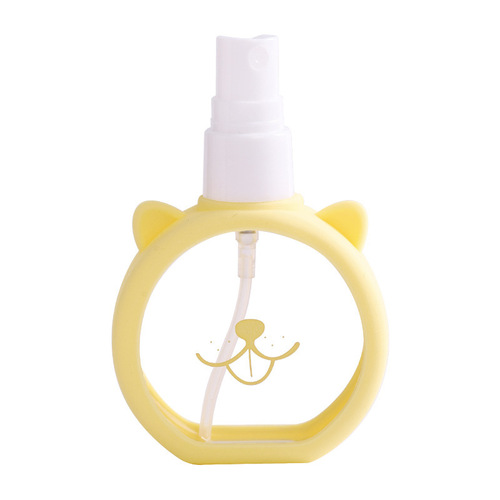 Cartoon silicone filling bottle for baby elementary school students to replenish water bottle with visible transparent kitten and bear fine mist spray bottle