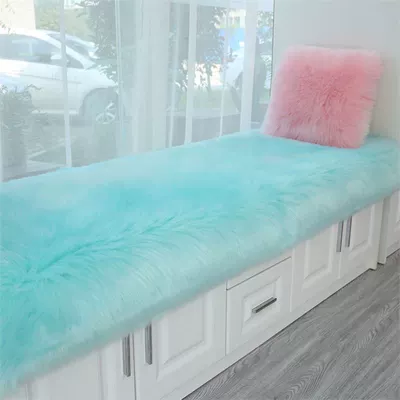Bay Window, Double-Sided Gray-White Carpet, Car Carpet - lake-blue-6060cm