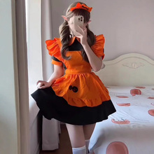 万圣节南瓜女仆装cos蝙蝠吸血鬼可爱女佣装魔法女巫lolit连衣裙女