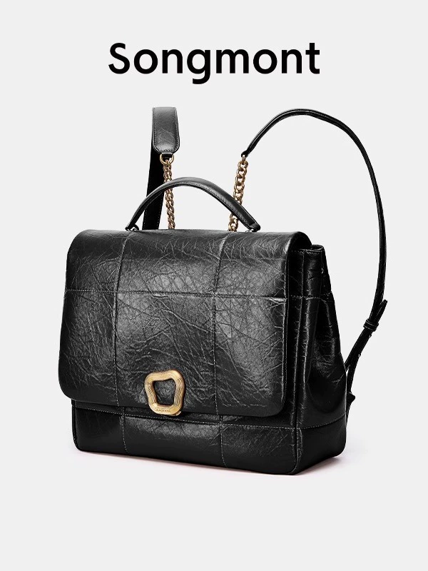 Acrylic laptop, backpack, leather bag, 16 inch, cowhide