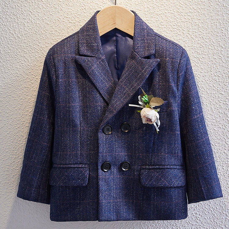 Spring and Autumn Style Children's Suit Jacket Boys Performance Costume One-Piece Birthday Dress Single Jacket Boys
