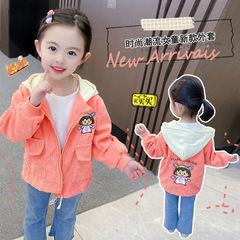 Women's Spring and Autumn Outerwear New Zipper Shirt Flannel Long Sleeve Hooded Top with Double Lining Stylish and Trendy