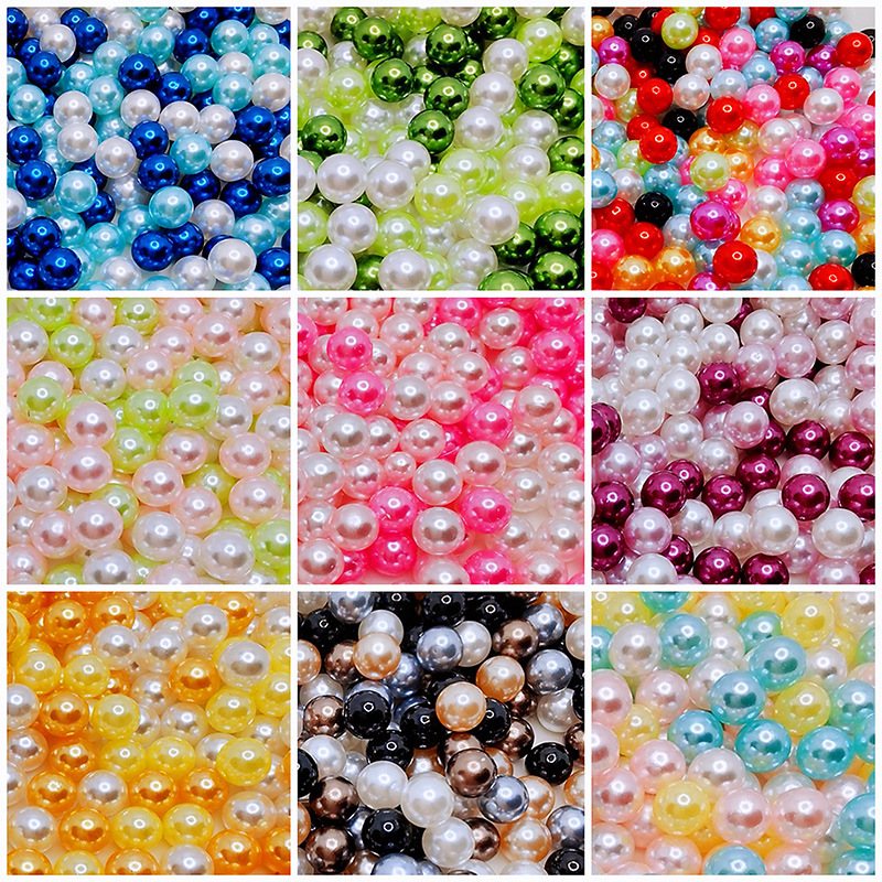 Non-porous ABS color imitation pearls loose beads DIY manual glue filler accessories hairpin material decorative accessories