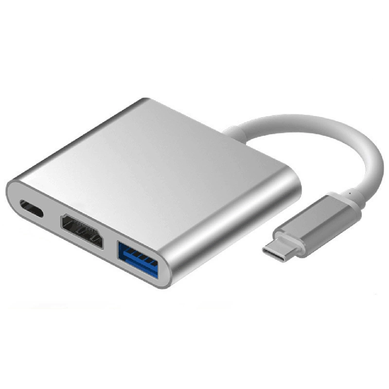 Type-C на HDMI 3-в-1 адаптер-кабель USB3.1 многофункциональная док-станция 4K алюминиевый корпус конвертер