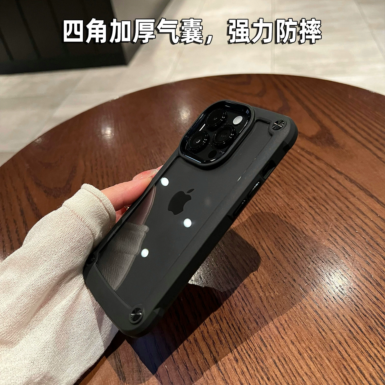 Чехол для iPhone 14/16 Pro совместимый, прозрачный мягкий корпус, металлическое кольцо для камеры, повышенная толщина, защита от падений