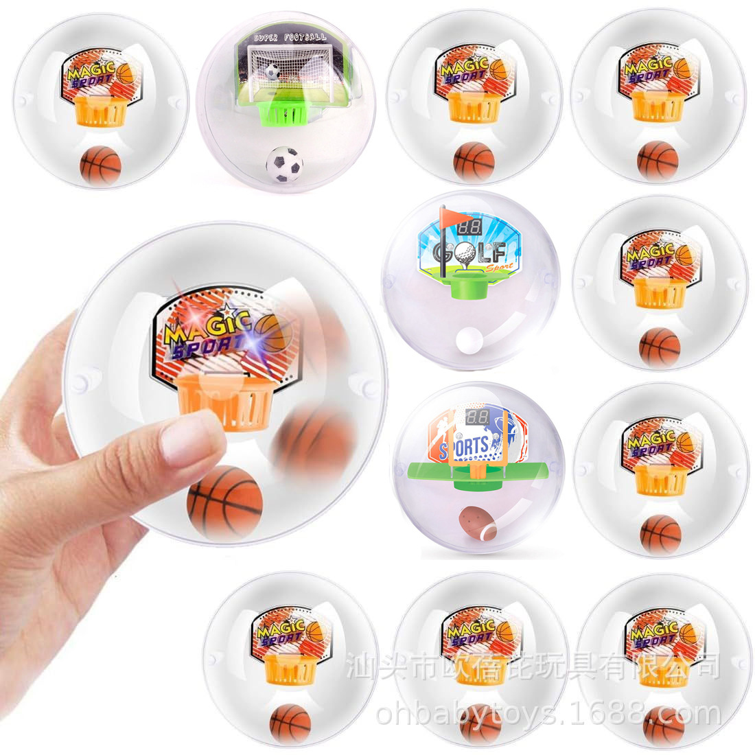 Cross-border decompression decompression toy palm mini basketball machine light music parent-child palm basketball children's gifts