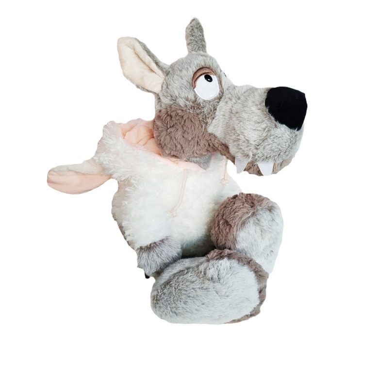 Nuevo muñeco de peluche de lobo disfrazado de lobo con piel de oveja, animal del bosque, muñeco de lobo, regalo de cumpleaños