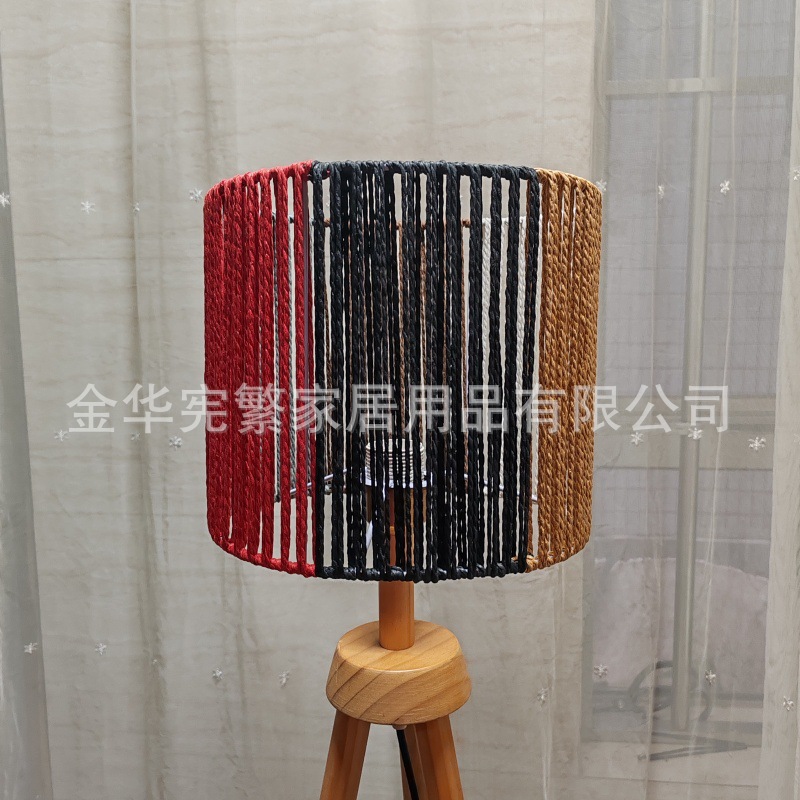 Papel de vidano tejido lámpara de lámpara de escritorio lámpara de vela accesorios de sombra corredor sala de té balcón decoración de restaurante E27