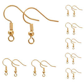 跨境亚马逊耳勾DIY首饰饰品配件圆珠大耳钩手工耳钩珍珠耳环配件